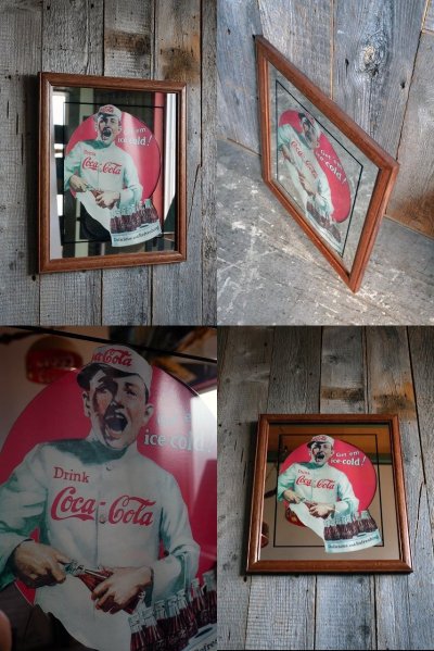 画像1: ビンテージ Get'em ice₋cold Coca-Cola パブミラー