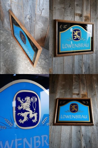画像1: ビンテージ LOWENBRAU パブミラー