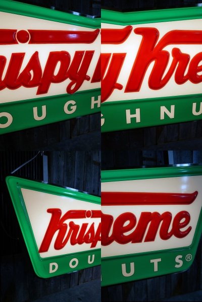 画像1: ビンテージ kruspy kreme 大型ライトサイン