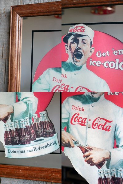画像2: ビンテージ Get'em ice₋cold Coca-Cola パブミラー