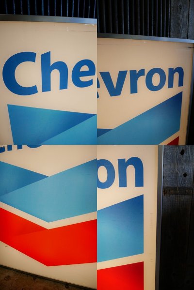 画像1: USA　CHEVRON　ストアディスプレイ　ライトサイン