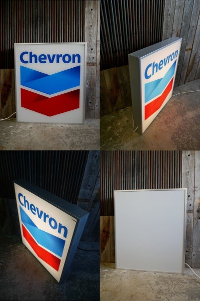 画像2: USA　CHEVRON　ストアディスプレイ　ライトサイン