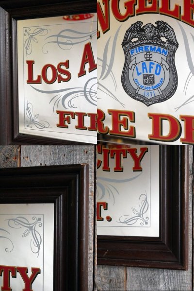 画像1: ビンテージ LOS ANGELES CITY FIRE DEPT ミラー