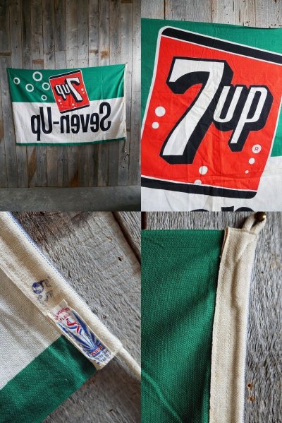 画像1: ビンテージ 7UP Seven₋Up フラッグ