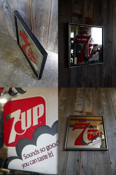 画像2: ビンテージ　Seagram's　7　×７UP　パブミラー　