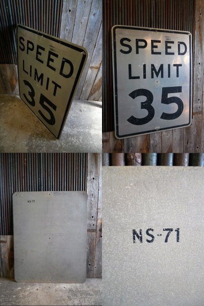 画像3: ビンテージ SPEED LIMIT 35 大型ロードサイン