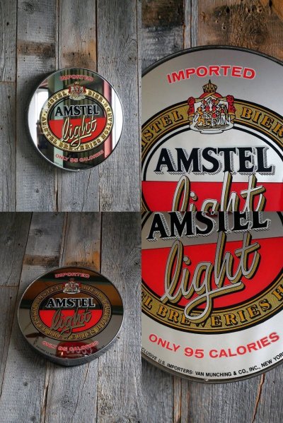 画像1: ビンテージ　AMSTEL　Light　BEER　パブミラー　B