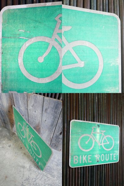 画像1: ビンテージ BIKE ROUTE ロードサイン