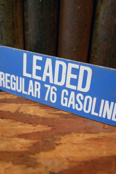 画像1: ビンテージ LEADED REGULAR 76 GASOLINE プレート