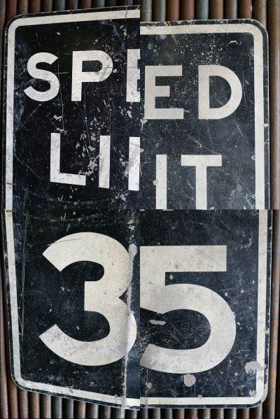 画像1: ビンテージ　SPEED　LIMIT　35　ロードサイン
