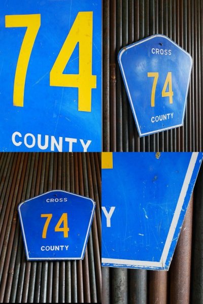 画像1: ビンテージ CROSS COUNTY 74 ロードサイン