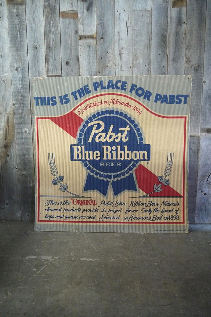 画像1: ビンテージ　Pabst　Blue　Ribbon　大型ペーパーバナー (1)