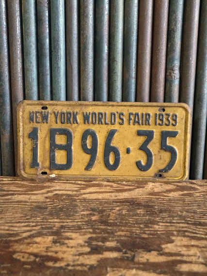 画像1: ビンテージ NEW YORK WORLD’S FAIR 1939 ナンバープレート   (1)